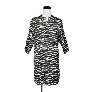 Hotel Particulier Zebra Print Tunic Dress Womens Small Made In Italy 3/4 Sleeve